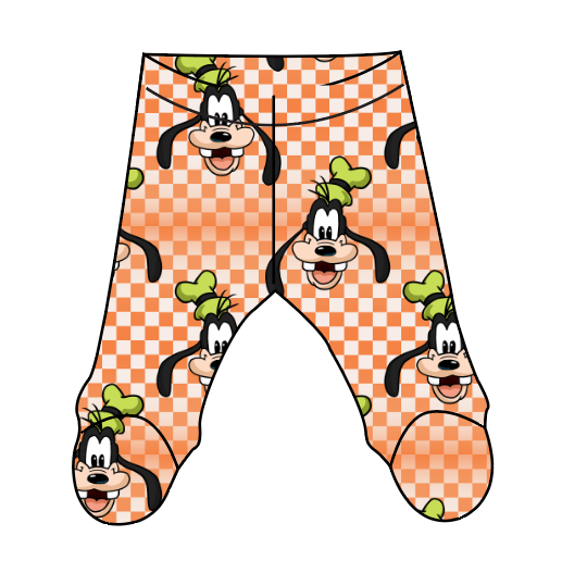 Goofy Check Newborn Footed Pants