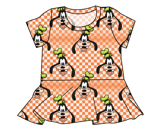 Goofy Check Peplum Top