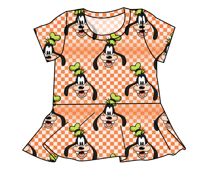 Goofy Check Peplum Top