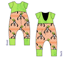 Load image into Gallery viewer, Goofy Check Low Back Romper and Bubble Romper