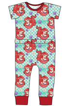 Load image into Gallery viewer, Sea Princess Check Bennett Pants and Shorts Length T-Shirt Romper