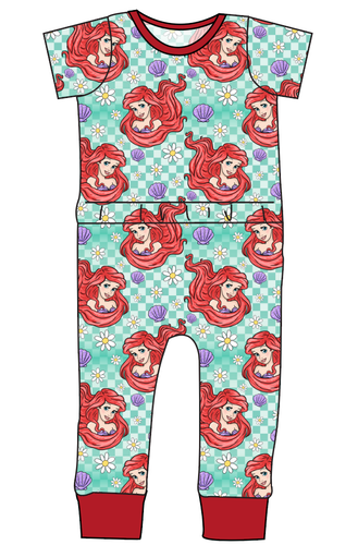 Sea Princess Check Bennett Pants and Shorts Length T-Shirt Romper