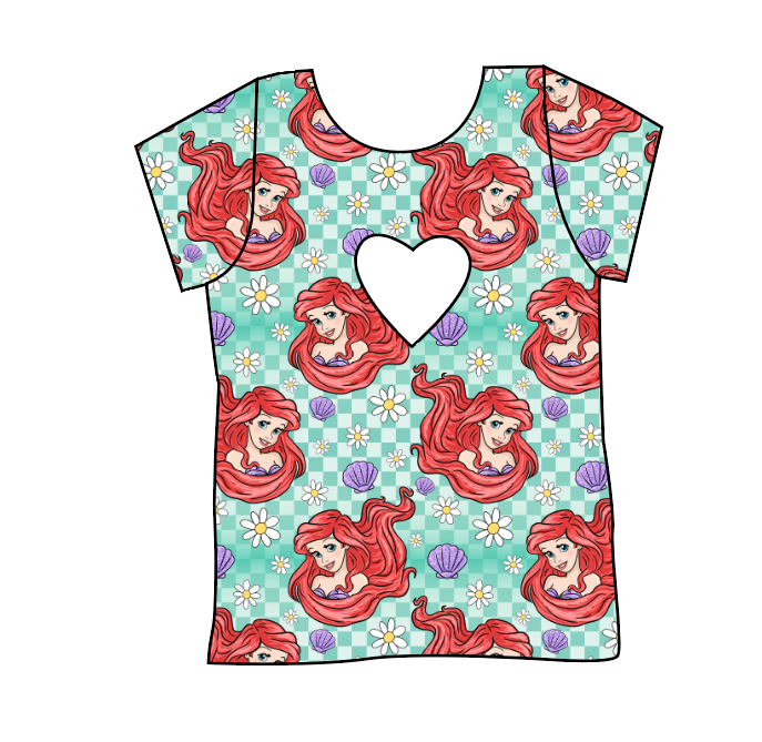 Sea Princess Check Cambria Heart Back Tee