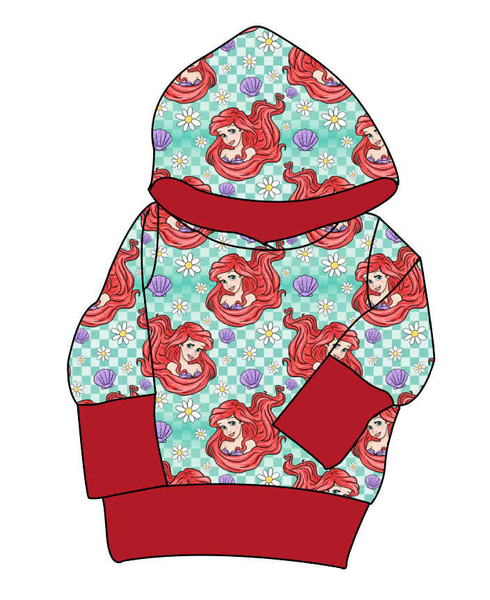 Sea Princess Check Grow With Me Hoodie (or Crewneck)