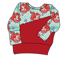 Load image into Gallery viewer, Sea Princess Check Grow With Me Hoodie (or Crewneck)