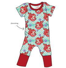 Load image into Gallery viewer, Sea Princess Check Grow With Me Pants And Shorts Romper