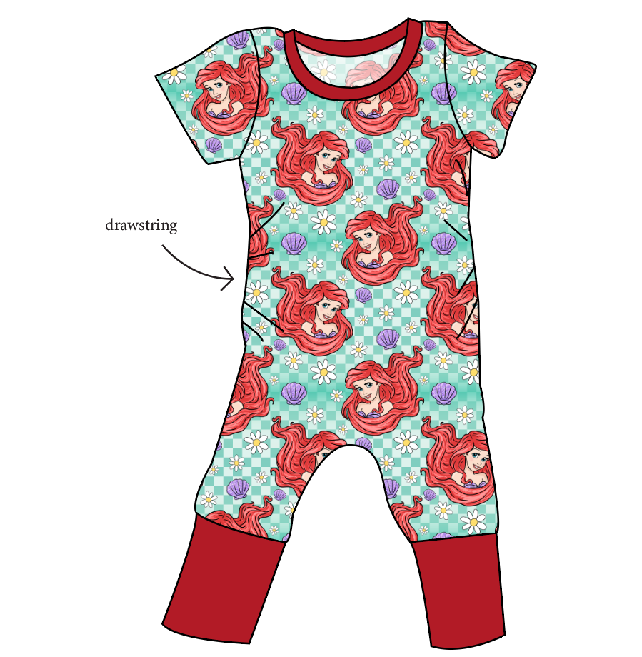 Sea Princess Check Grow With Me Pants And Shorts Romper