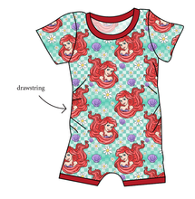 Load image into Gallery viewer, Sea Princess Check Grow With Me Pants And Shorts Romper