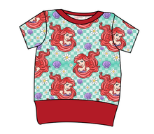 Load image into Gallery viewer, Sea Princess Check Grow With Me Tee