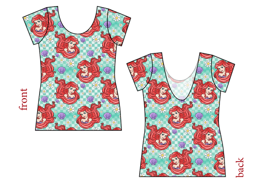 Sea Princess Check Ladies' Low Back Ballerina Tee