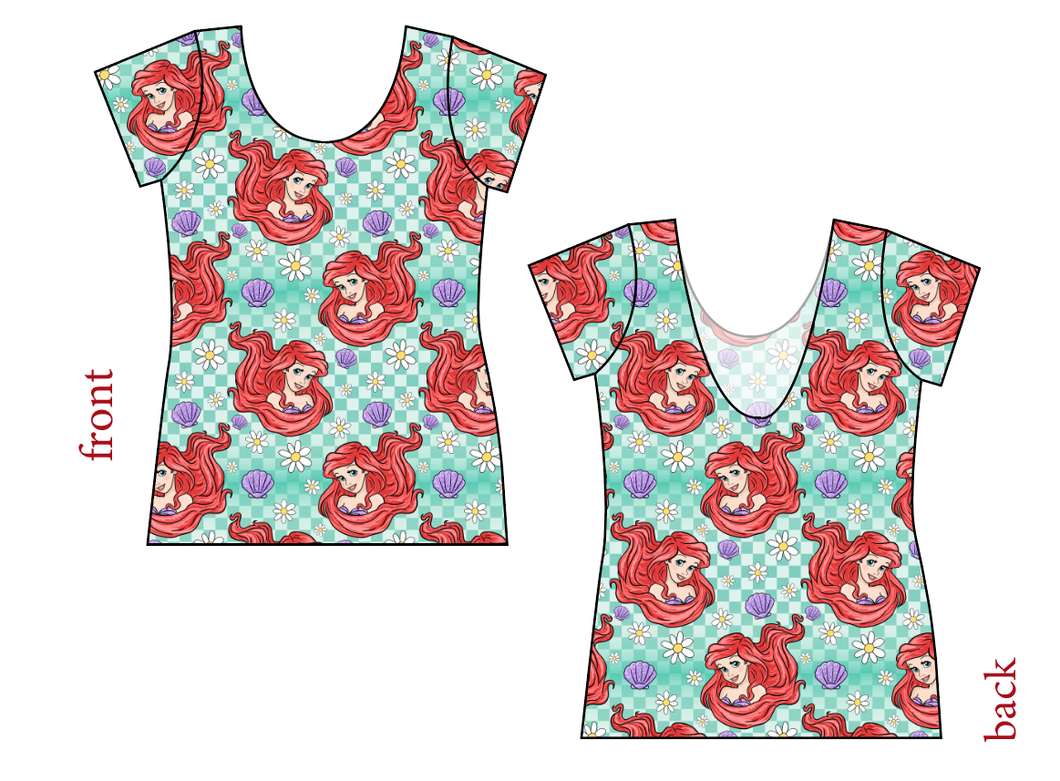 Sea Princess Check Ladies' Low Back Ballerina Tee