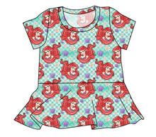 Load image into Gallery viewer, Sea Princess Check Ladies&#39; Peplum Top