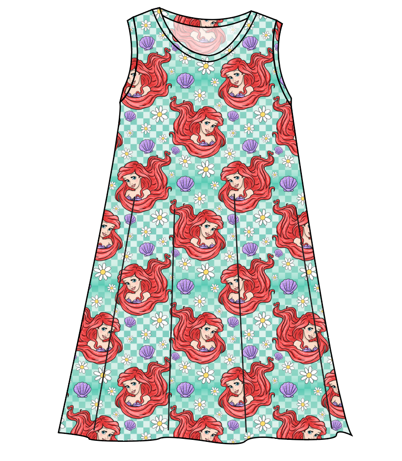 Sea Princess Check Ladies' Swing Dress