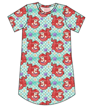 Load image into Gallery viewer, Sea Princess Check Ladies&#39; T-Shirt Dress