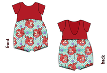 Load image into Gallery viewer, Sea Princess Check Low Back Romper and Bubble Romper