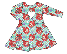 Load image into Gallery viewer, Sea Princess Check Molly Heart Back Twirly Dress