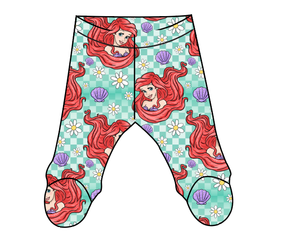 Sea Princess Check Newborn Footed Pants
