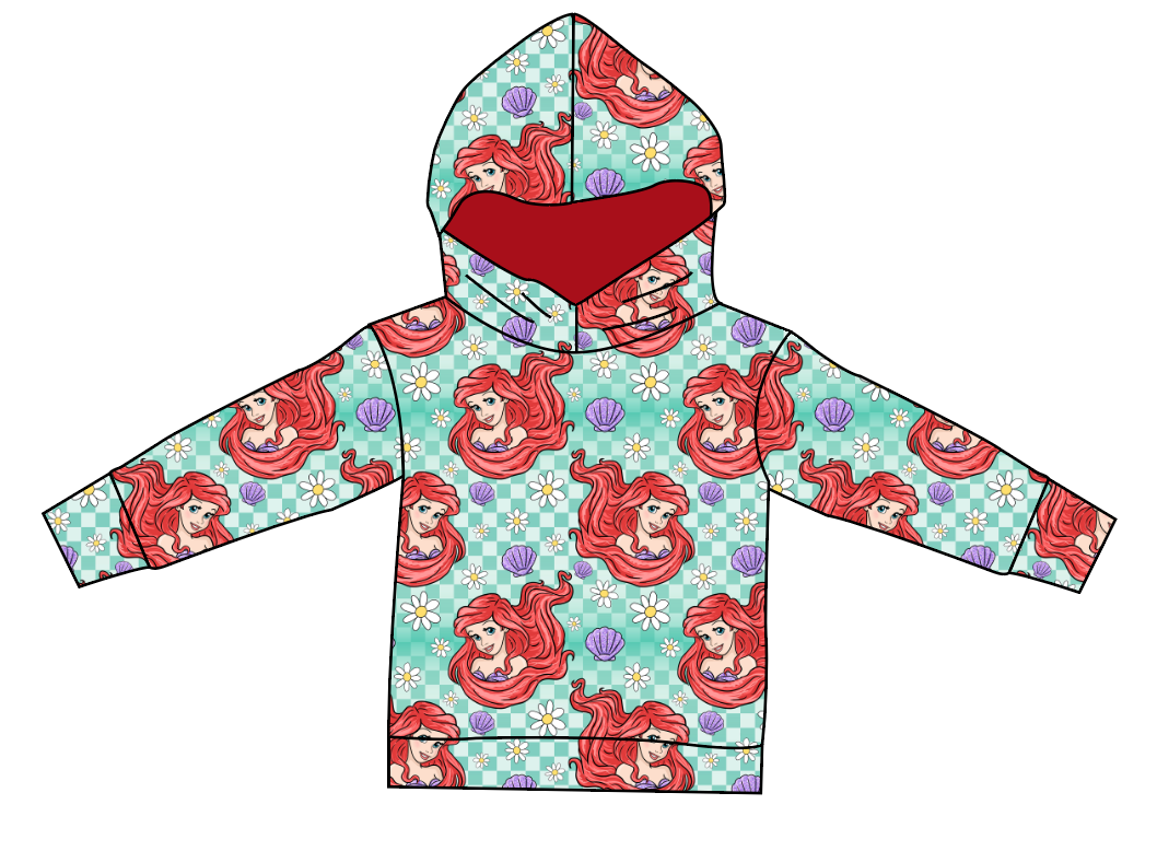 Sea Princess Check Oversized Hoodie