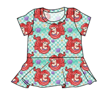 Load image into Gallery viewer, Sea Princess Check Peplum Top