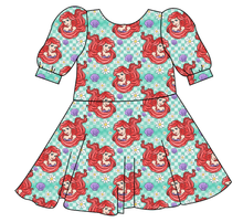 Load image into Gallery viewer, Sea Princess Check Prairie Dress