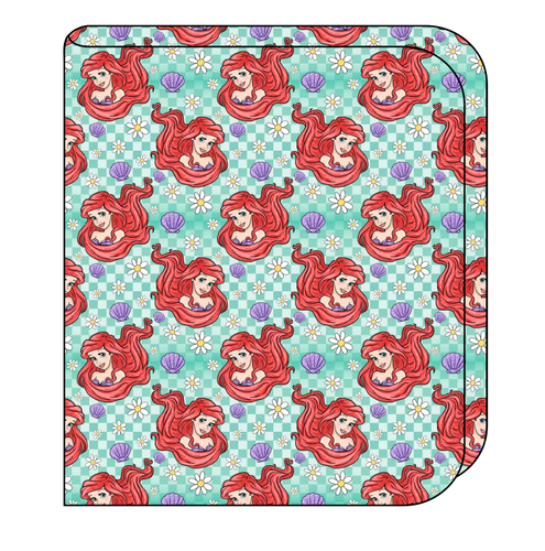 Sea Princess Check Swaddle Blanket