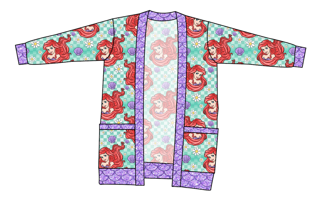 Sea Princess Check Ladies' Grandpa Cardigan