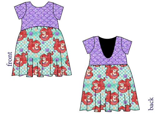 Sea Princess Check Low Back Dress