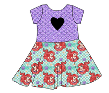 Load image into Gallery viewer, Sea Princess Check Molly Heart Back Twirly Dress