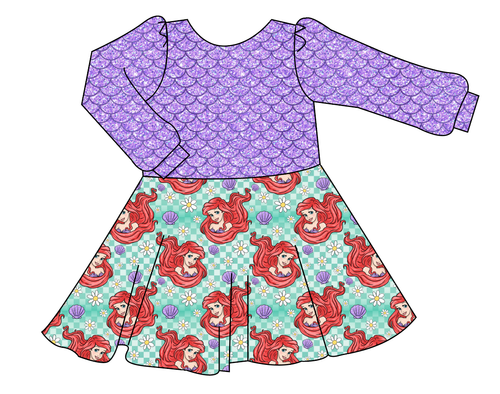 Sea Princess Check Prairie Dress