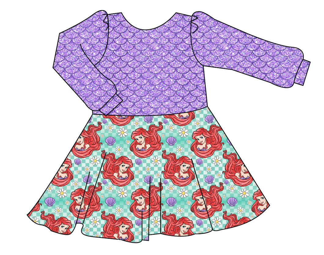 Sea Princess Check Prairie Dress