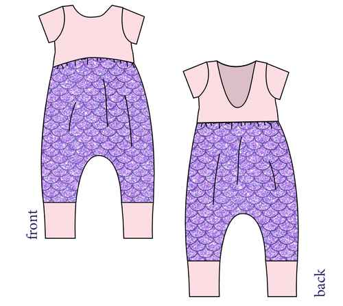 Sea Scales Low Back Romper and Bubble Romper