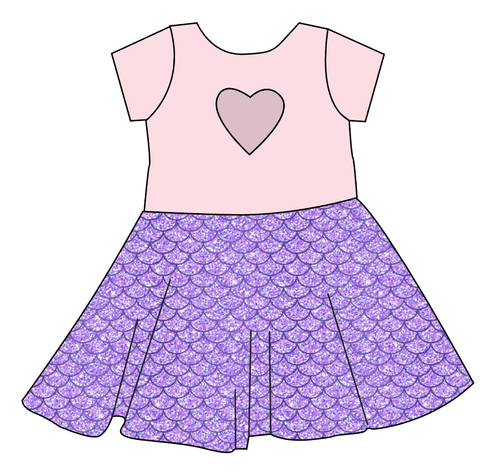 Sea Scales Molly Heart Back Twirly Dress