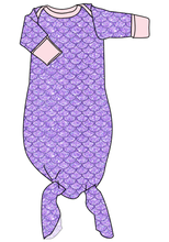 Load image into Gallery viewer, Sea Scales Newborn Knotted Gown
