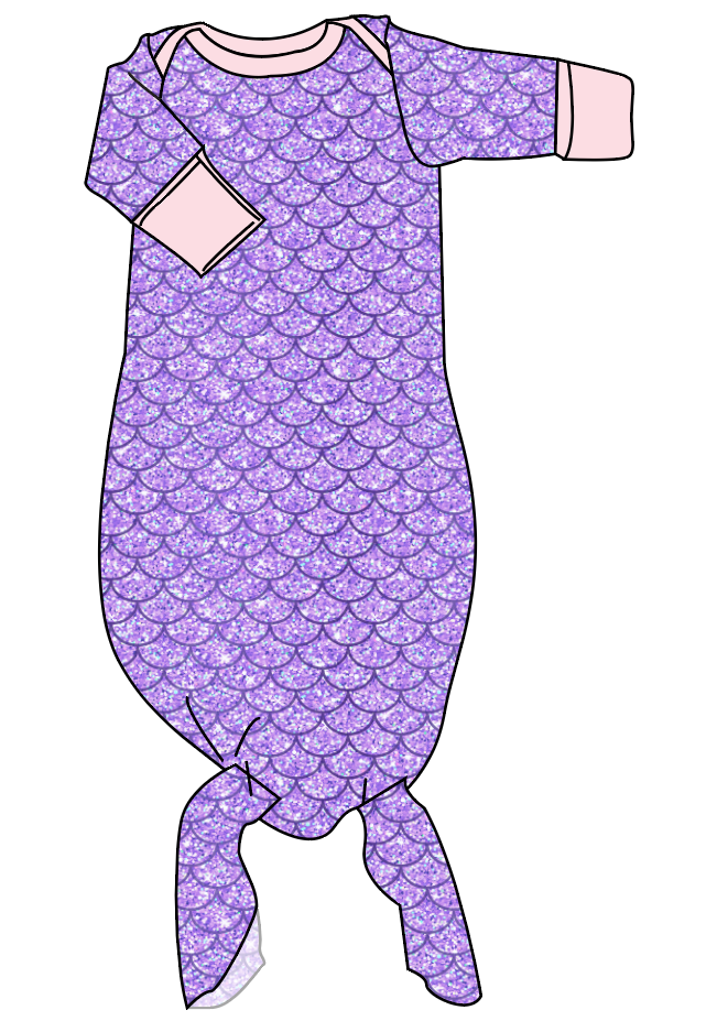 Sea Scales Newborn Knotted Gown