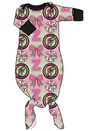 Shrimp Squad Newborn Knotted Gown