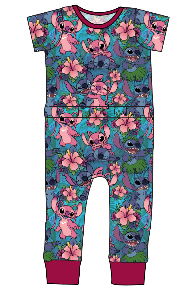 Floral Alien Bennett Pants and Shorts Length T-Shirt Romper