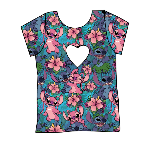 Floral Alien Cambria Heart Back Tee