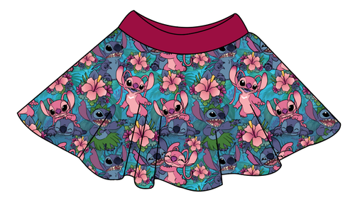 Floral Alien Circle Skirt