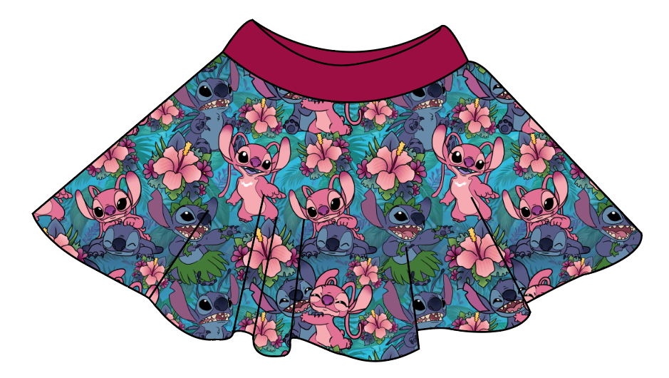 Floral Alien Circle Skirt