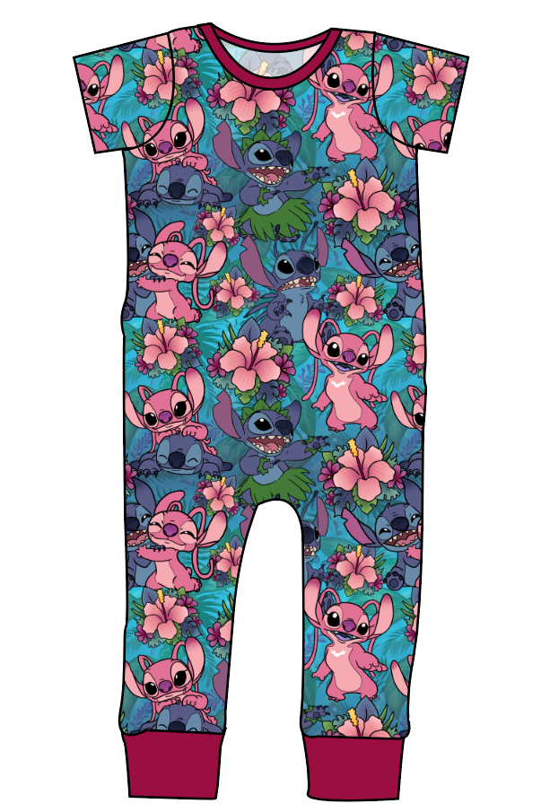 Floral Alien Emmett Pants And Shorts T-Shirt Romper