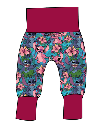 Floral Alien Grow With Me Pants And Shorts