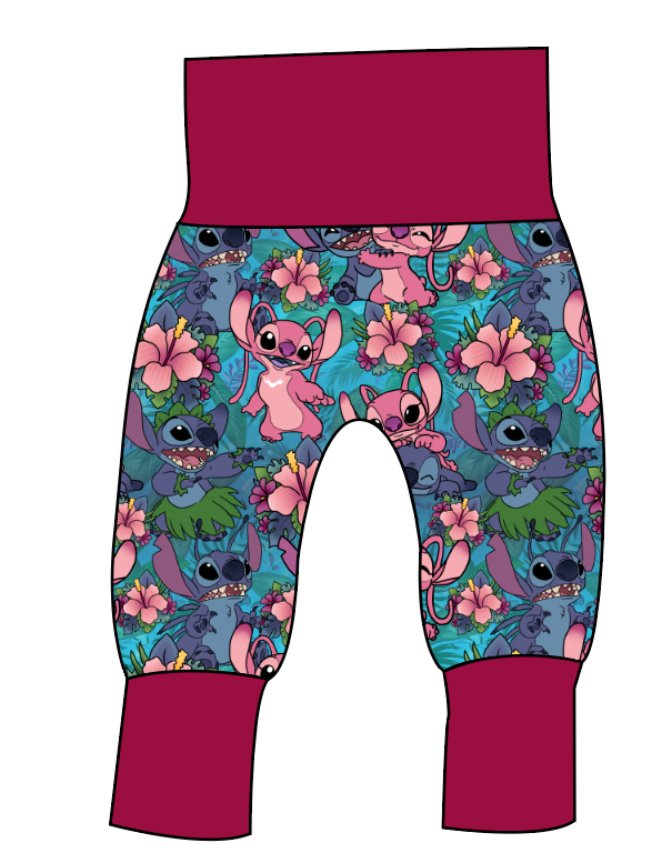 Floral Alien Grow With Me Pants And Shorts