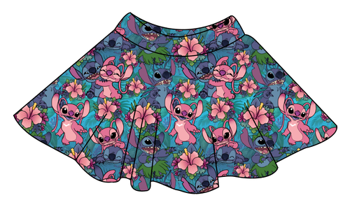 Floral Alien Ladies' Circle Skirt