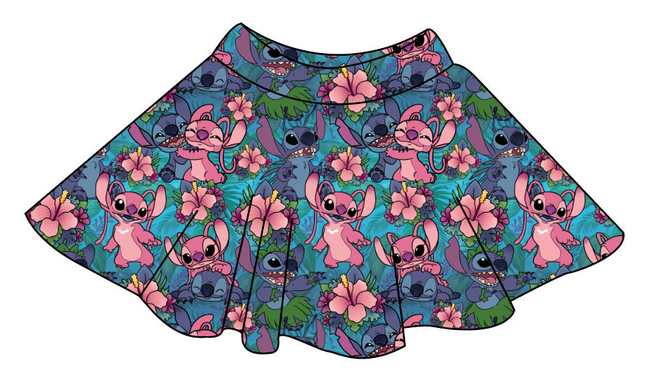 Floral Alien Ladies' Circle Skirt