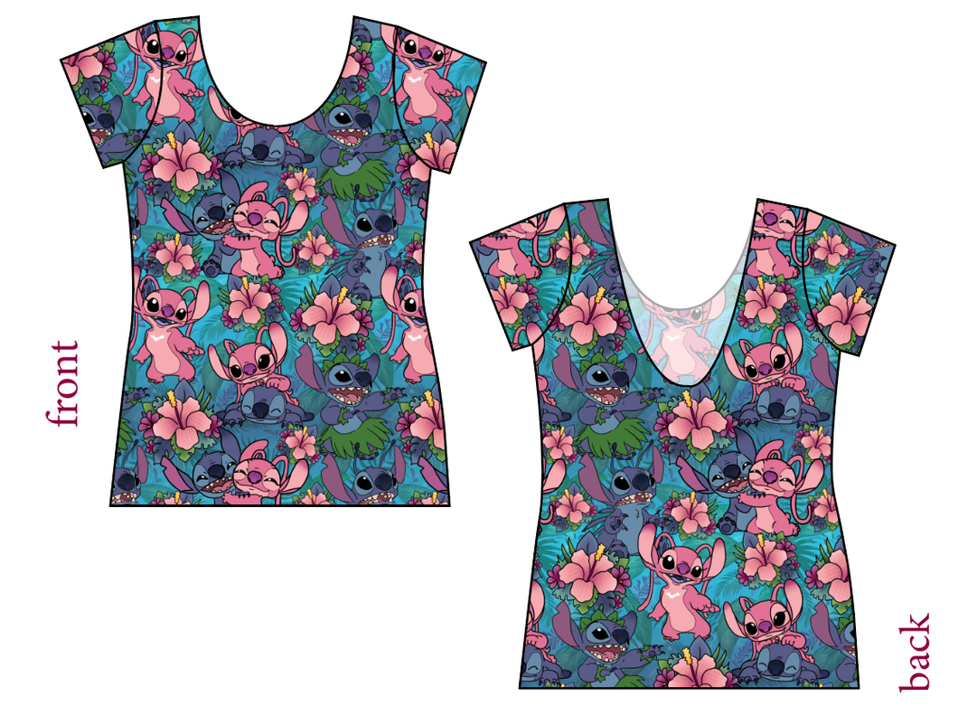 Floral Alien Ladies' Low Back Ballerina Tee