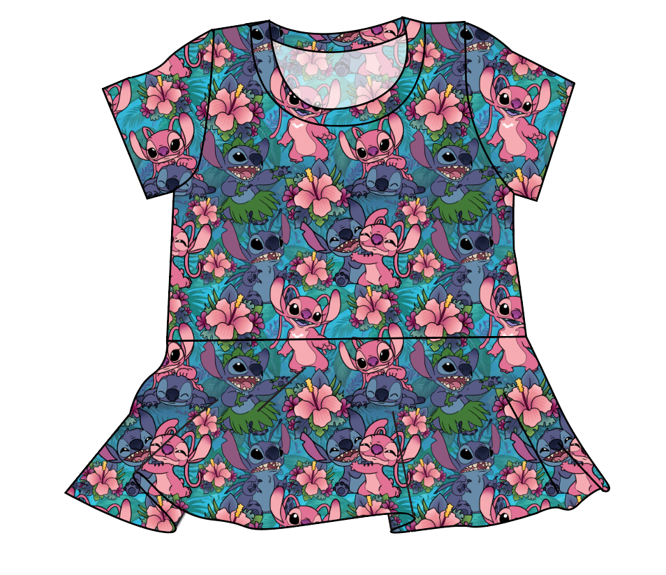Floral Alien Ladies' Peplum Top