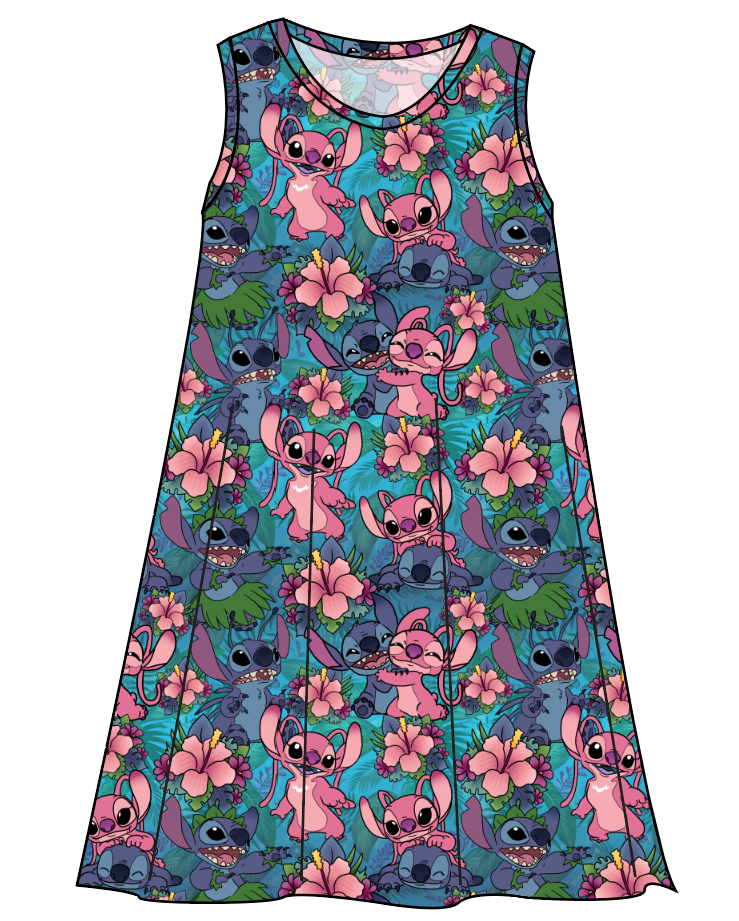 Floral Alien Ladies' Swing Dress