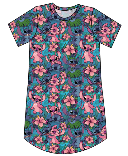 Floral Alien Ladies' T-Shirt Dress