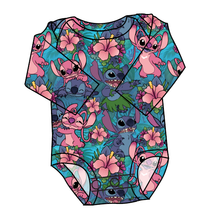 Load image into Gallery viewer, Floral Alien Lap Neck Bodysuit