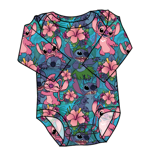 Floral Alien Lap Neck Bodysuit